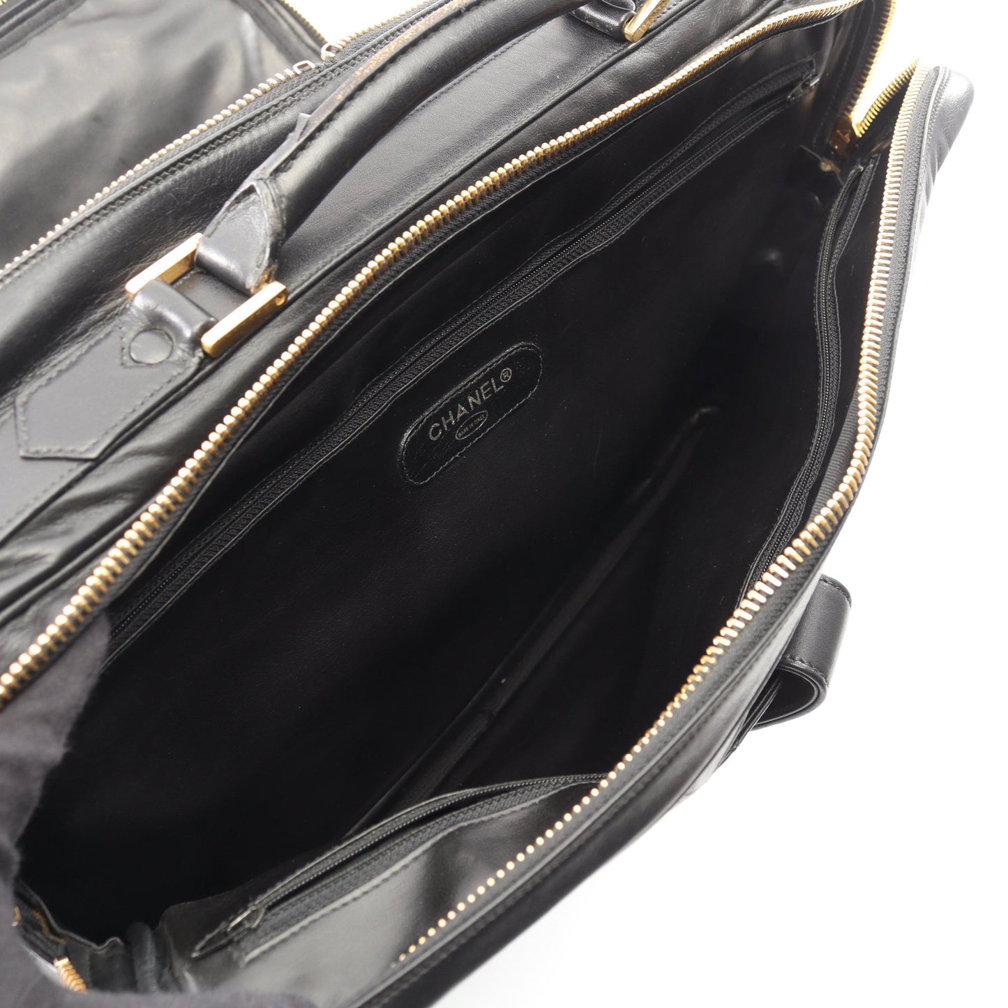 ビコローレ ビジネスバッグ 2WAY ビジネスバッグ ラムスキン ブラック ゴールド金具 ヴィンテージ シャネル バッグ CHANEL