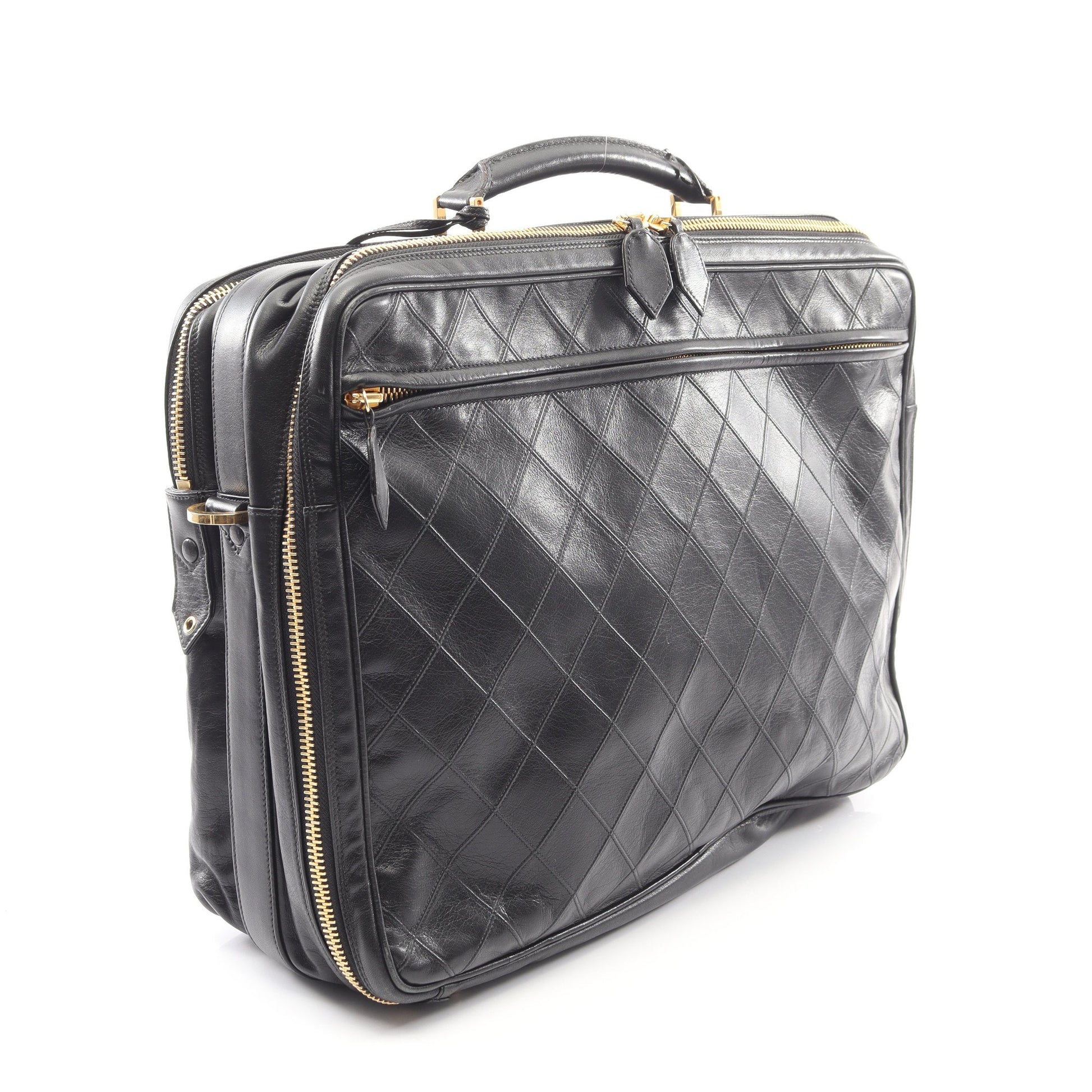 ビコローレ ビジネスバッグ 2WAY ビジネスバッグ ラムスキン ブラック ゴールド金具 ヴィンテージ シャネル バッグ CHANEL