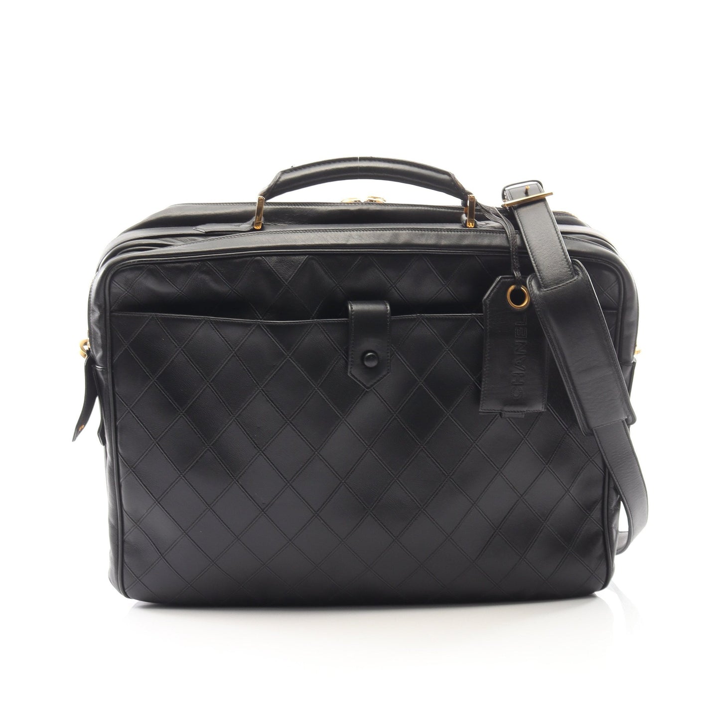 ビコローレ ビジネスバッグ 2WAY ビジネスバッグ ラムスキン ブラック ゴールド金具 ヴィンテージ シャネル バッグ CHANEL