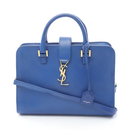 モノグラム カバス 2WAY ハンドバッグ レザー ブルー サンローランパリ バッグ SAINT LAURENT PARIS