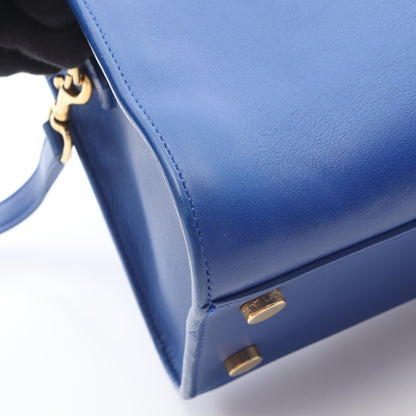 モノグラム カバス 2WAY ハンドバッグ レザー ブルー サンローランパリ バッグ SAINT LAURENT PARIS