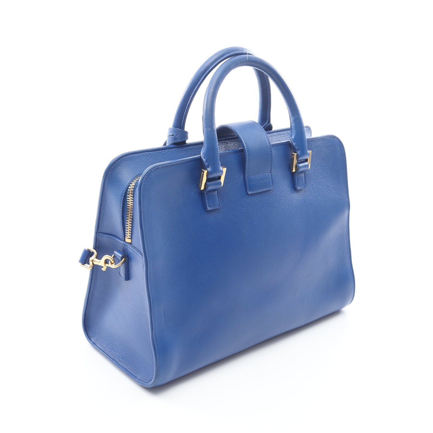 モノグラム カバス 2WAY ハンドバッグ レザー ブルー サンローランパリ バッグ SAINT LAURENT PARIS