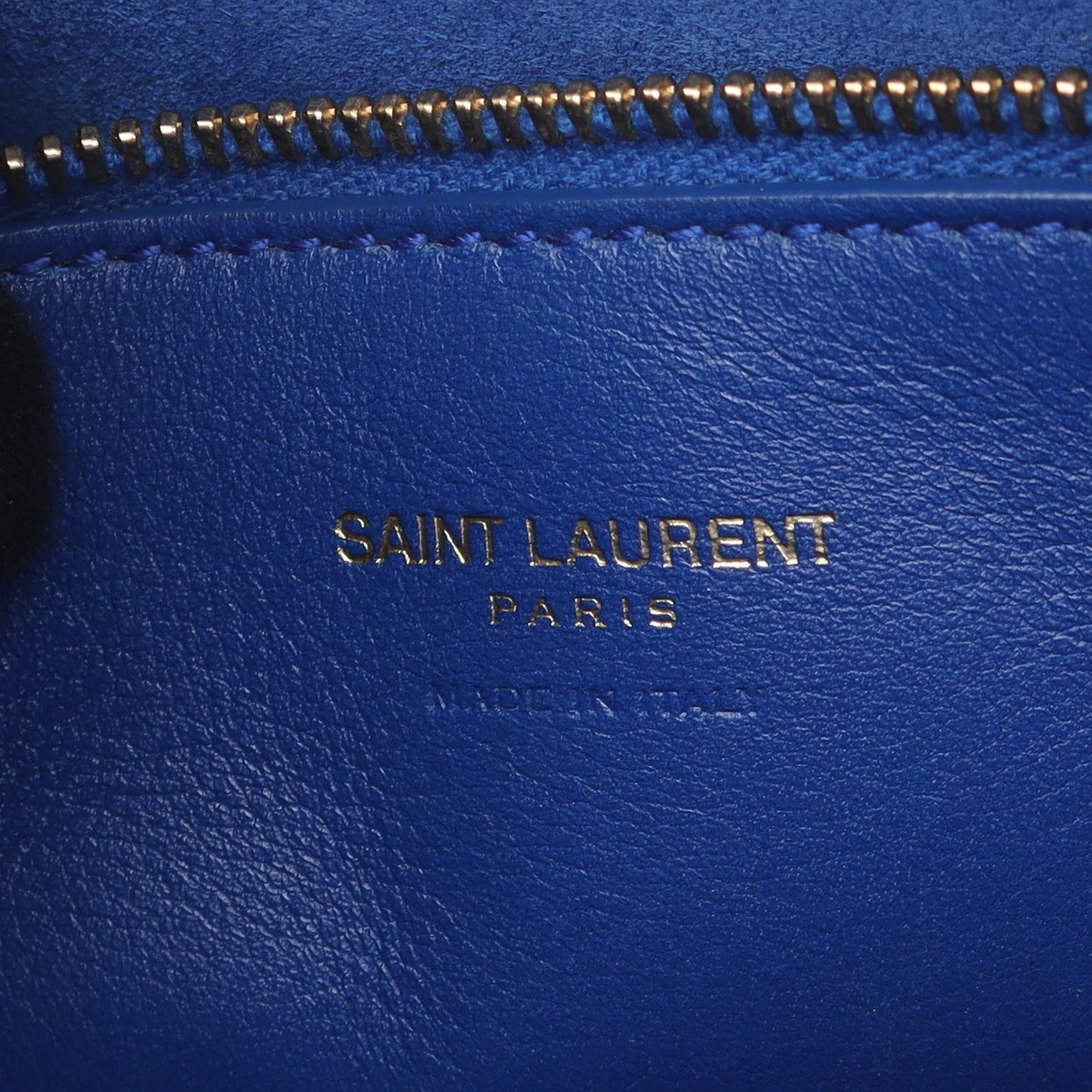 モノグラム カバス 2WAY ハンドバッグ レザー ブルー サンローランパリ バッグ SAINT LAURENT PARIS