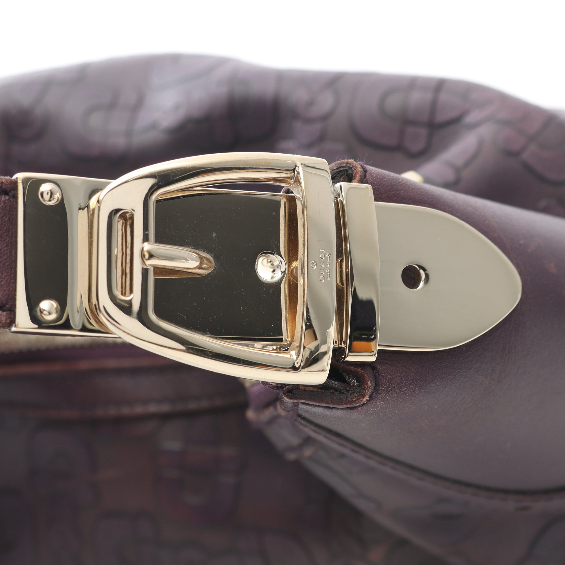 ホースビット ワンショルダーバッグ レザー パープル グッチ バッグ GUCCI