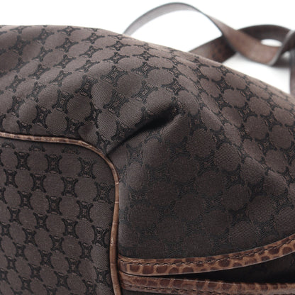 ビタースウィート マカダム クロコ型押し ハンドバッグ キャンバス レザー ダークブラウン セリーヌ バッグ CELINE
