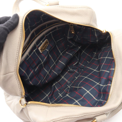 2WAY ボストンバッグ レザー グレーベージュ ミュウミュウ バッグ miu miu