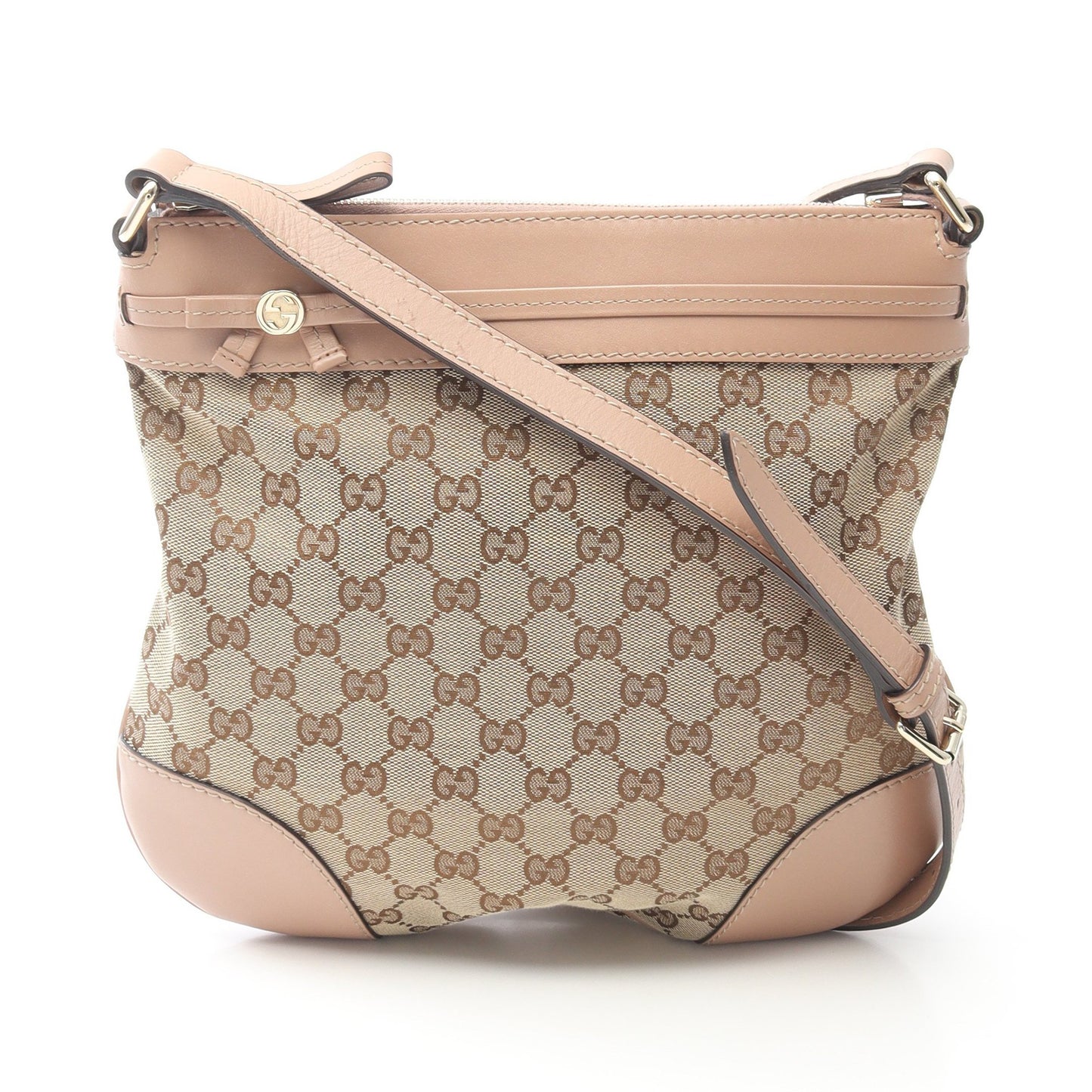 メイフェア GGキャンバス ショルダーバッグ キャンバス レザー ベージュ ピンクベージュ グッチ バッグ GUCCI