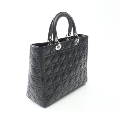 レディディオール ラージ ハンドバッグ レザー ブラック クリスチャンディオール バッグ Christian Dior