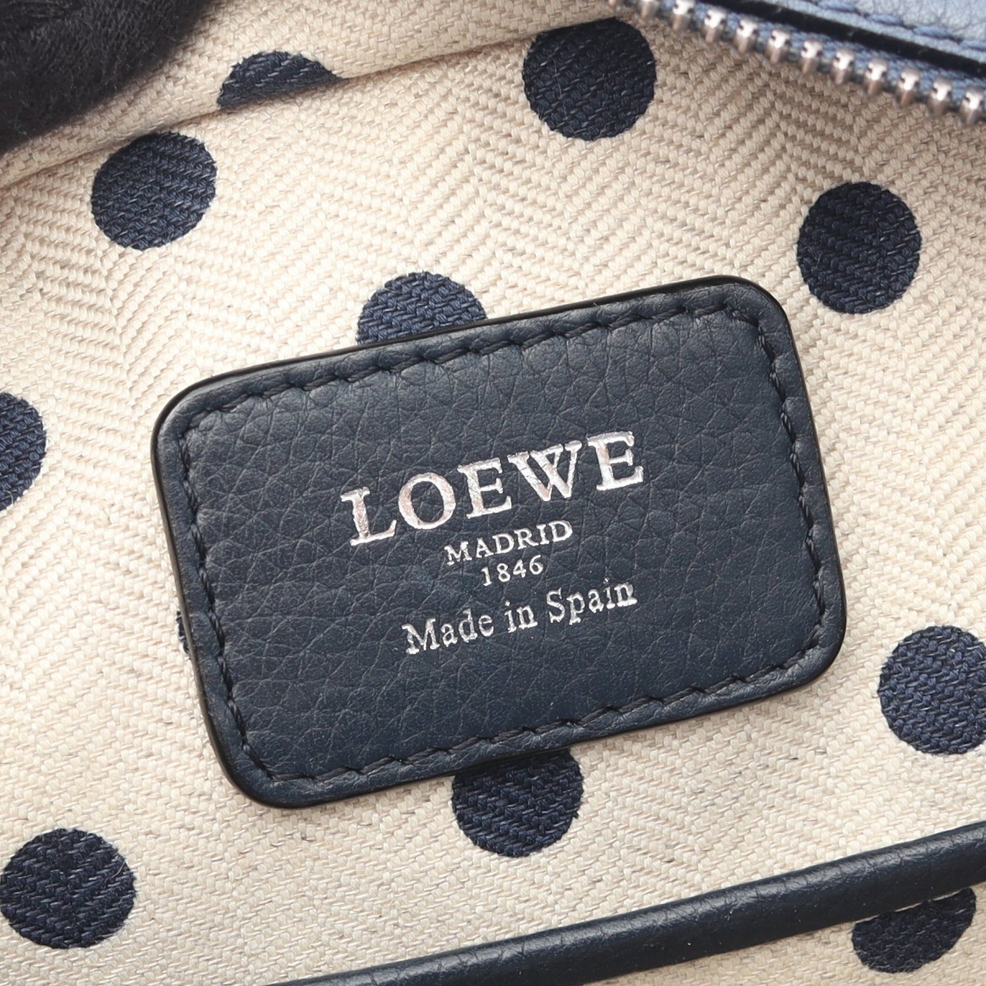 クルス 2WAY ハンドバッグ レザー ネイビー ロエベ バッグ LOEWE