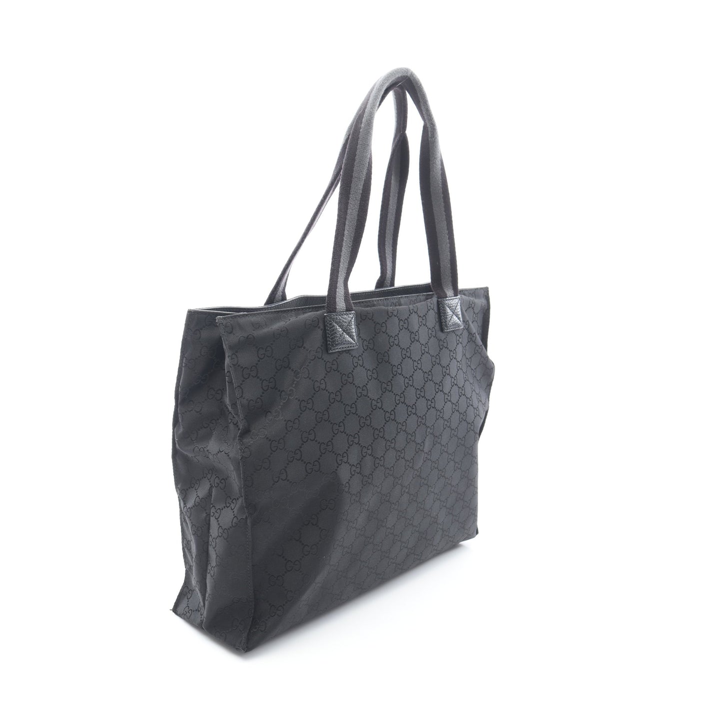GGナイロン ハンドバッグ トートバッグ ナイロン レザー ブラック グッチ バッグ GUCCI