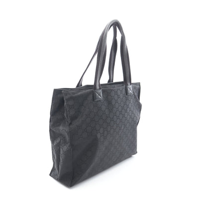 GGナイロン ハンドバッグ トートバッグ ナイロン レザー ブラック グッチ バッグ GUCCI