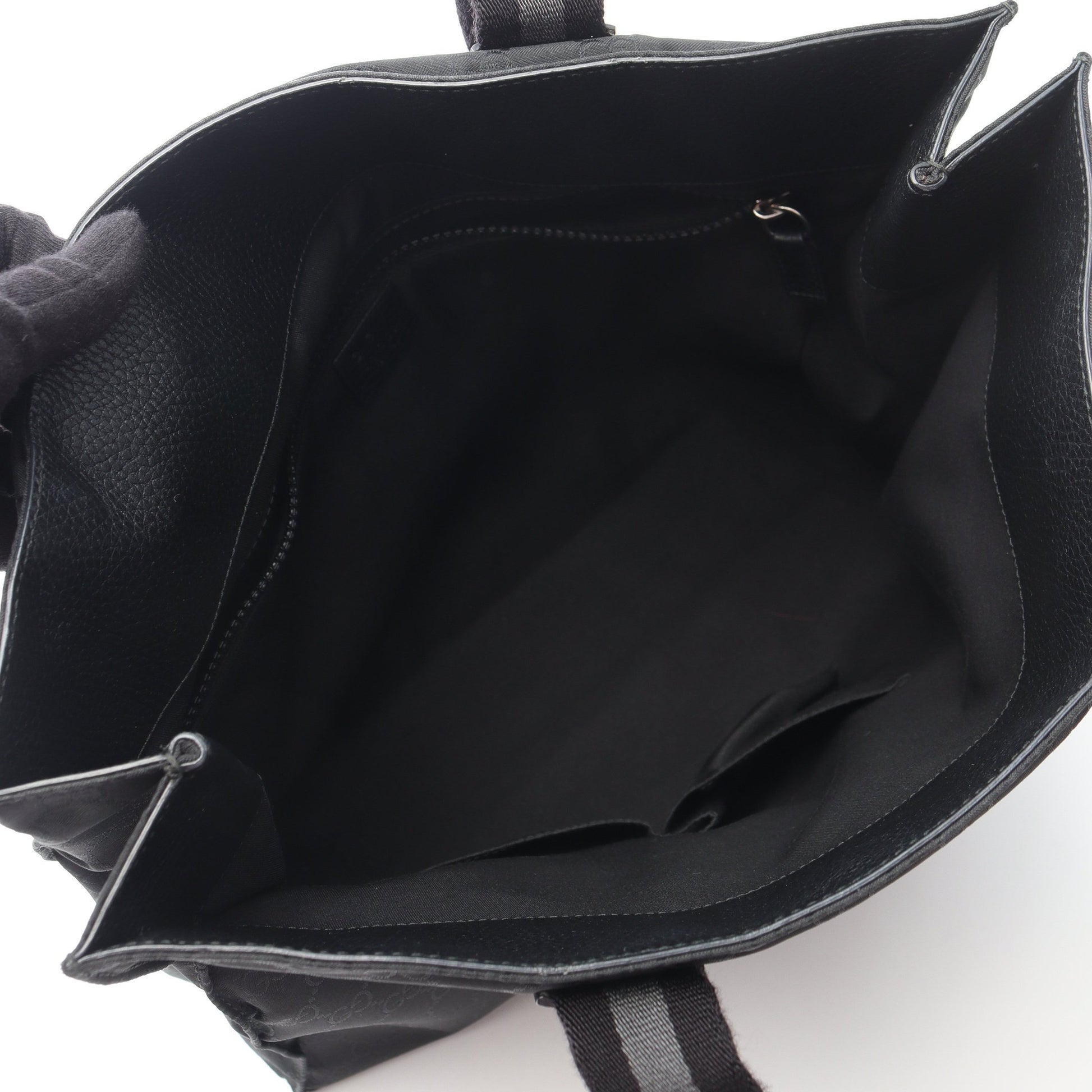 GGナイロン ハンドバッグ トートバッグ ナイロン レザー ブラック グッチ バッグ GUCCI