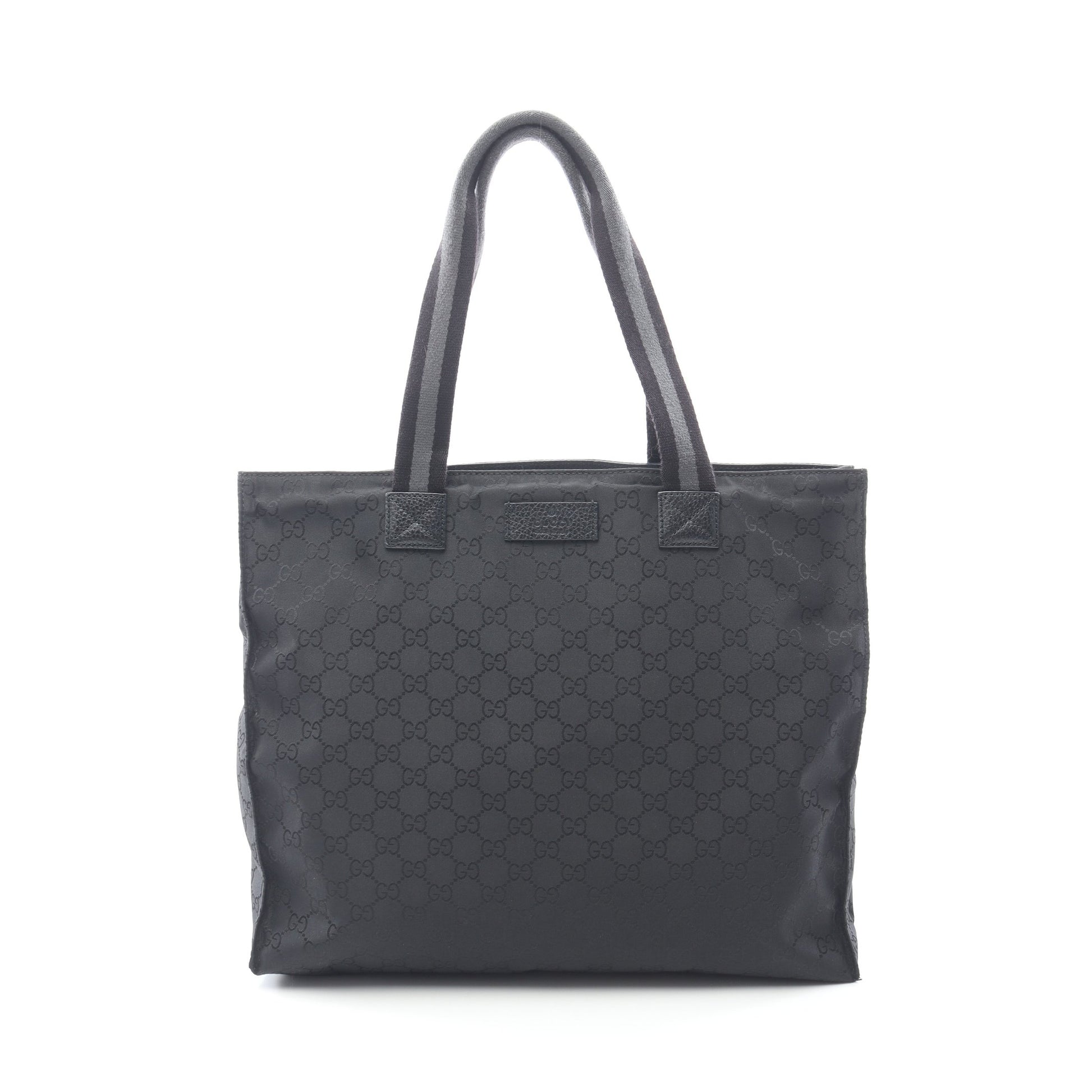 GGナイロン ハンドバッグ トートバッグ ナイロン レザー ブラック グッチ バッグ GUCCI