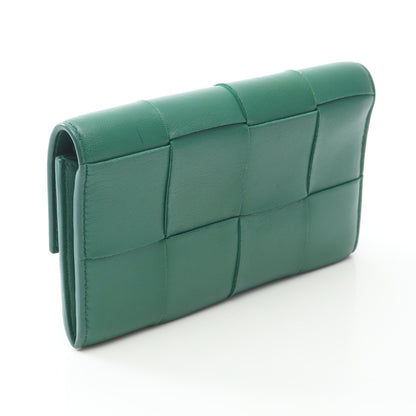 カセット マキシイントレチャート 二つ折り長財布 レザー グリーン ボッテガヴェネタ 財布・小物 BOTTEGA VENETA
