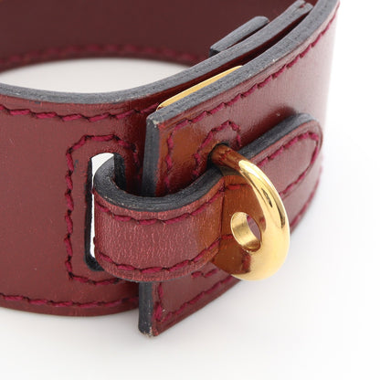 アルテミス ブレスレット □E刻印 ブレスレット GP レザー レッド エルメス アクセサリー HERMES