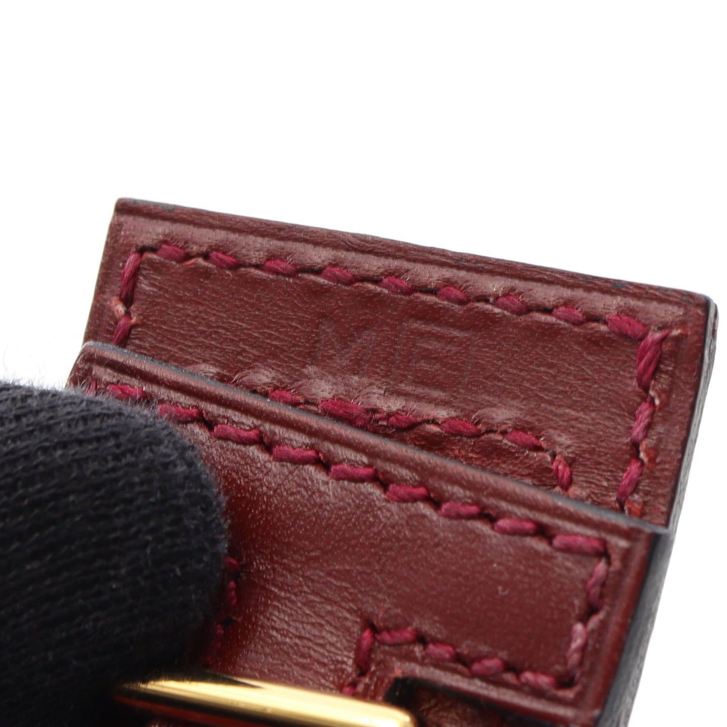 アルテミス ブレスレット □E刻印 ブレスレット GP レザー レッド エルメス アクセサリー HERMES