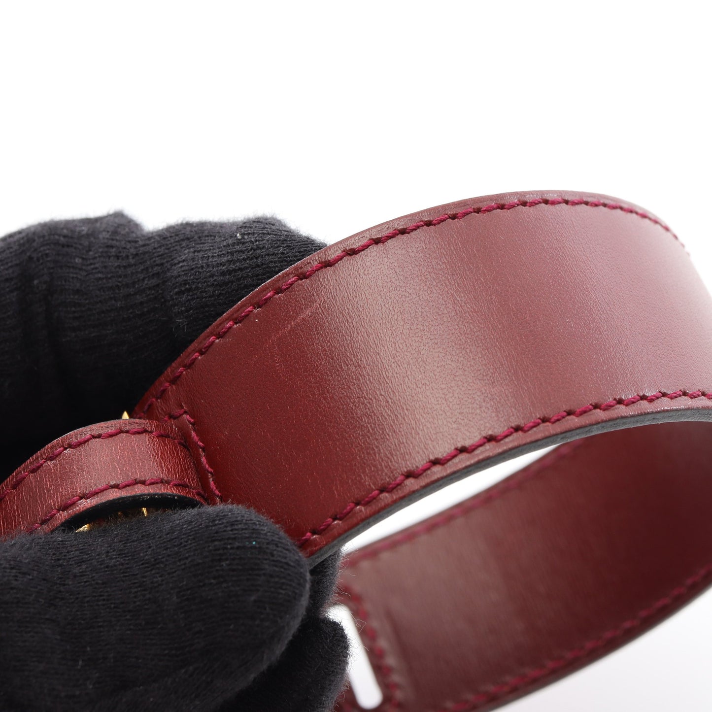 アルテミス ブレスレット □E刻印 ブレスレット GP レザー レッド エルメス アクセサリー HERMES
