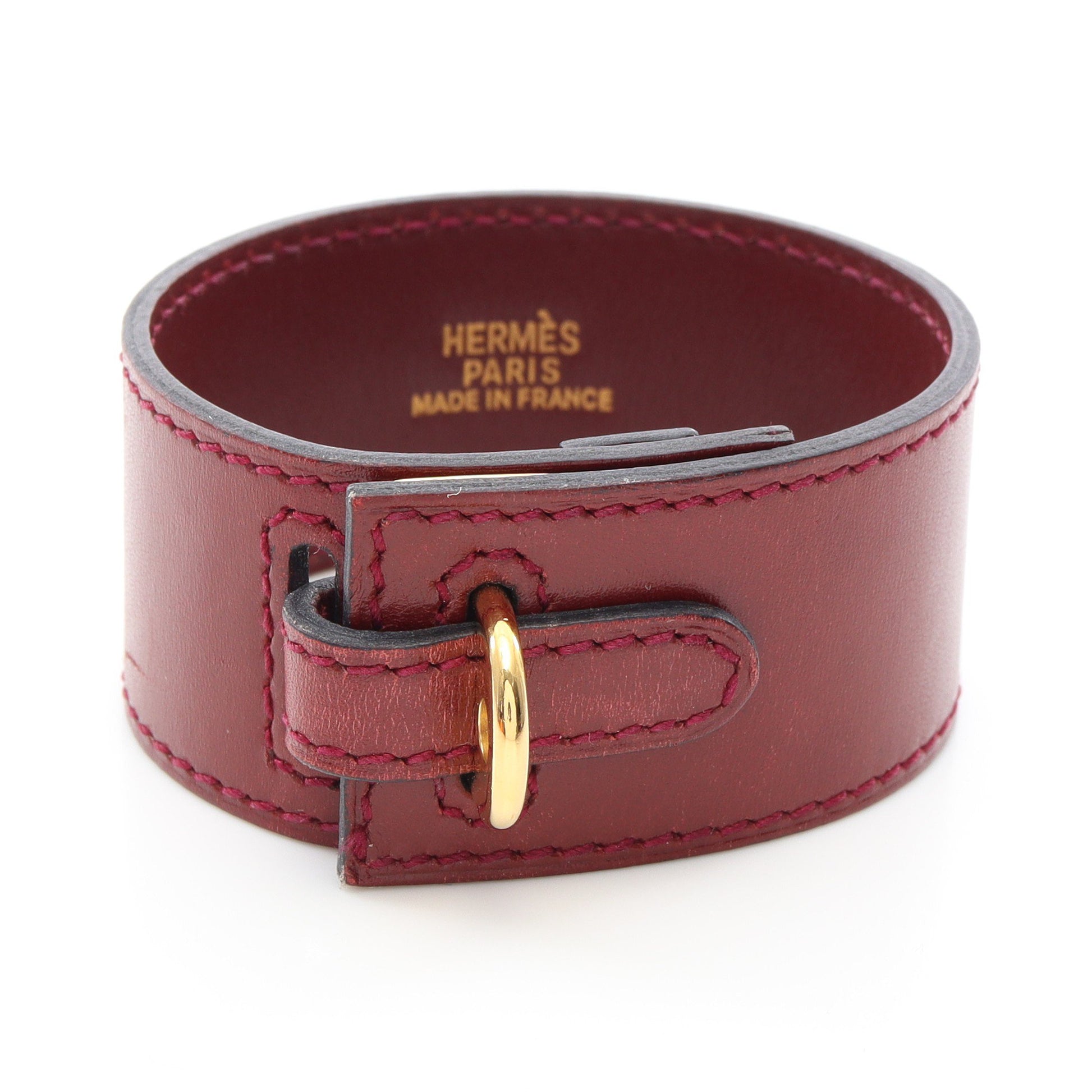 アルテミス ブレスレット □E刻印 ブレスレット GP レザー レッド エルメス アクセサリー HERMES