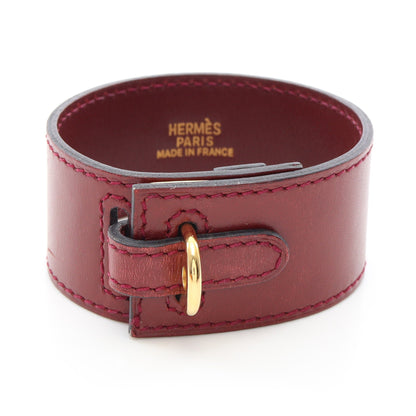 アルテミス ブレスレット □E刻印 ブレスレット GP レザー レッド エルメス アクセサリー HERMES