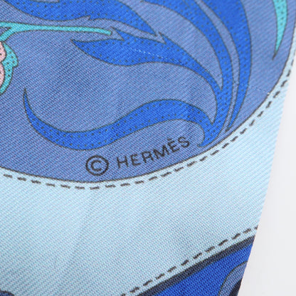 ツイリー FESTIVAL DES AMAZONES リボン スカーフ シルク ブルー マルチカラー エルメス 財布・小物 HERMES