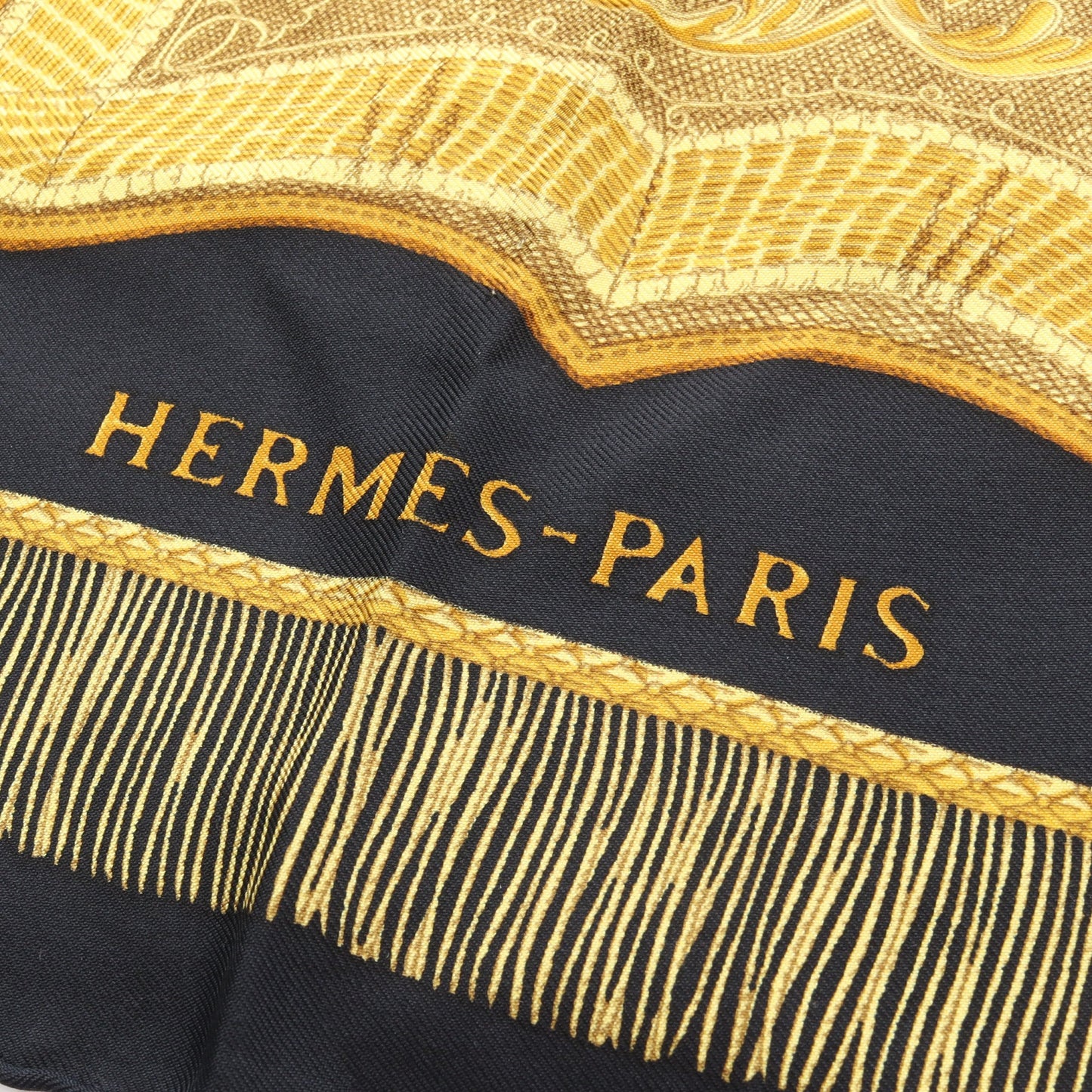 カレ90 Poste et Cavalerie スカーフ シルク ブラック マルチカラー エルメス 財布・小物 HERMES
