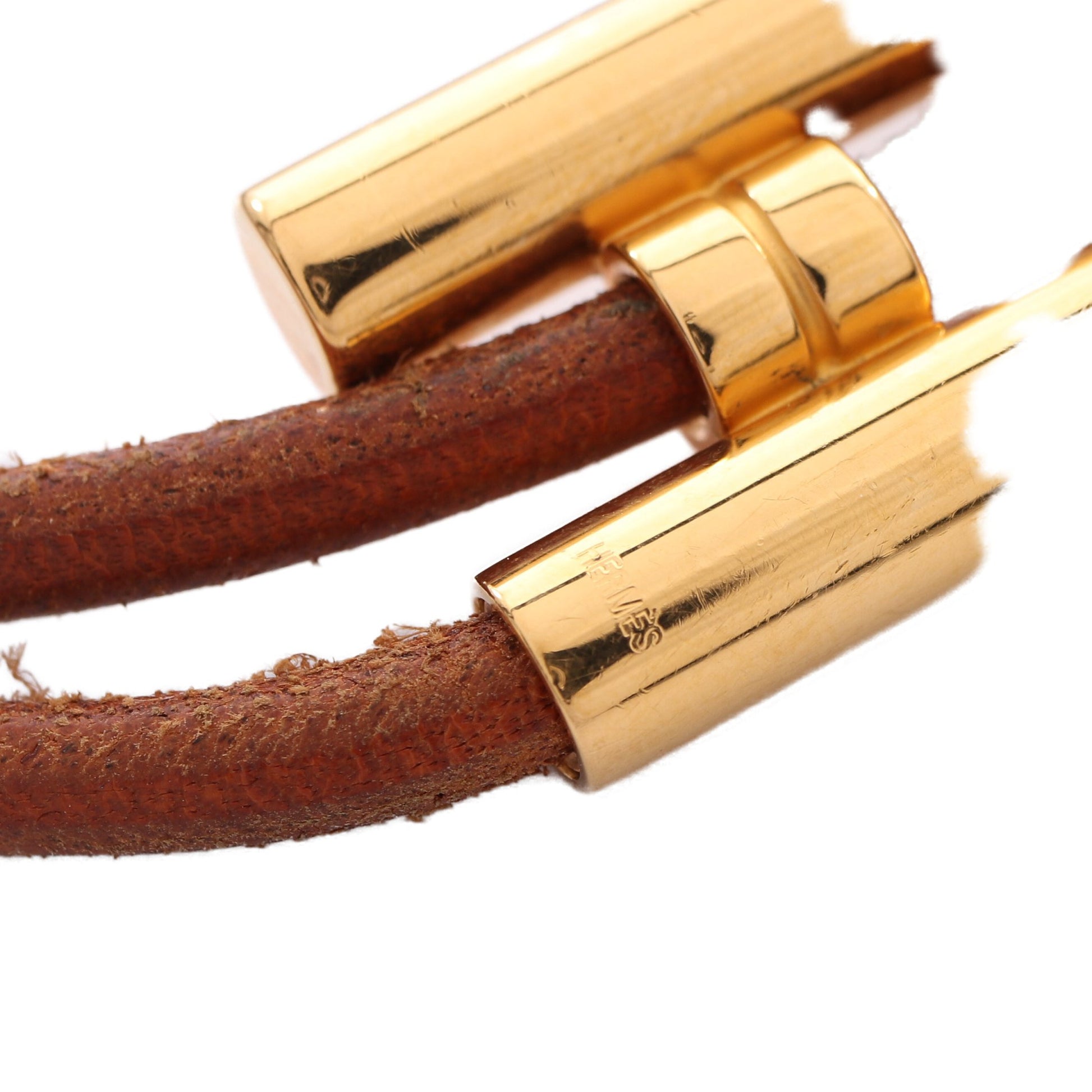 トゥルニ トレッセ ブレスレット レザー GP ブラウン ゴールド エルメス アクセサリー HERMES