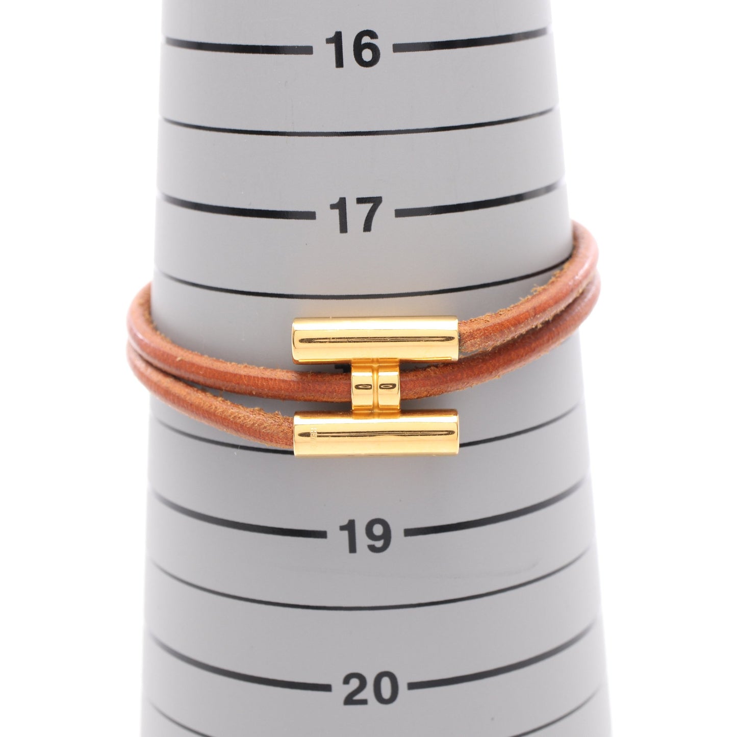 トゥルニ トレッセ ブレスレット レザー GP ブラウン ゴールド エルメス アクセサリー HERMES