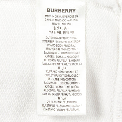 ロゴ刺繍 プルオーバーパーカー コットン ホワイト バーバリー トップス BURBERRY