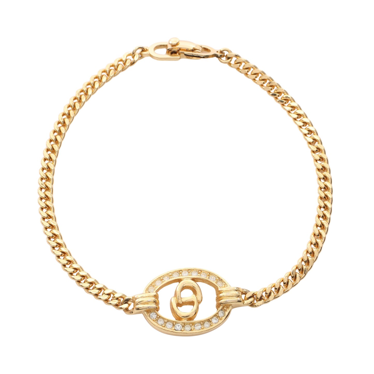 CDロゴ ブレスレット GP ラインストーン ゴールド クリア クリスチャンディオール アクセサリー Christian Dior