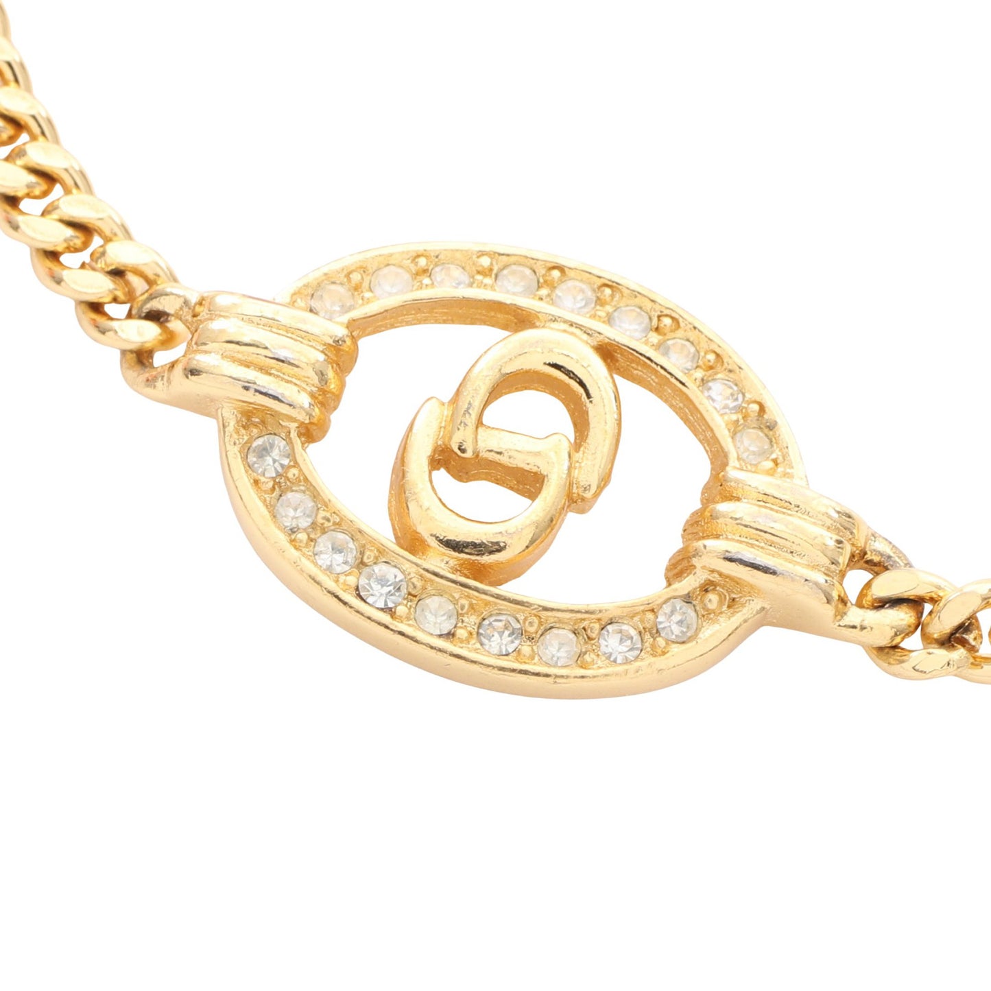 CDロゴ ブレスレット GP ラインストーン ゴールド クリア クリスチャンディオール アクセサリー Christian Dior