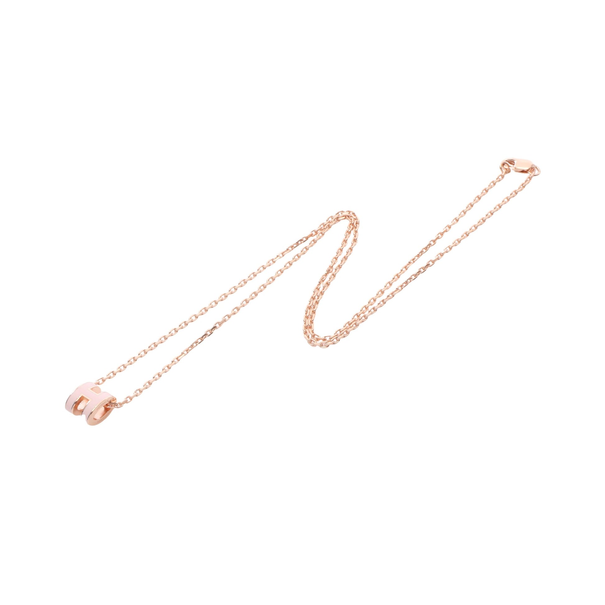 MINI POP H ミニポップアッシュ ネックレス GP ライトピンク ピンクゴールド エルメス アクセサリー HERMES