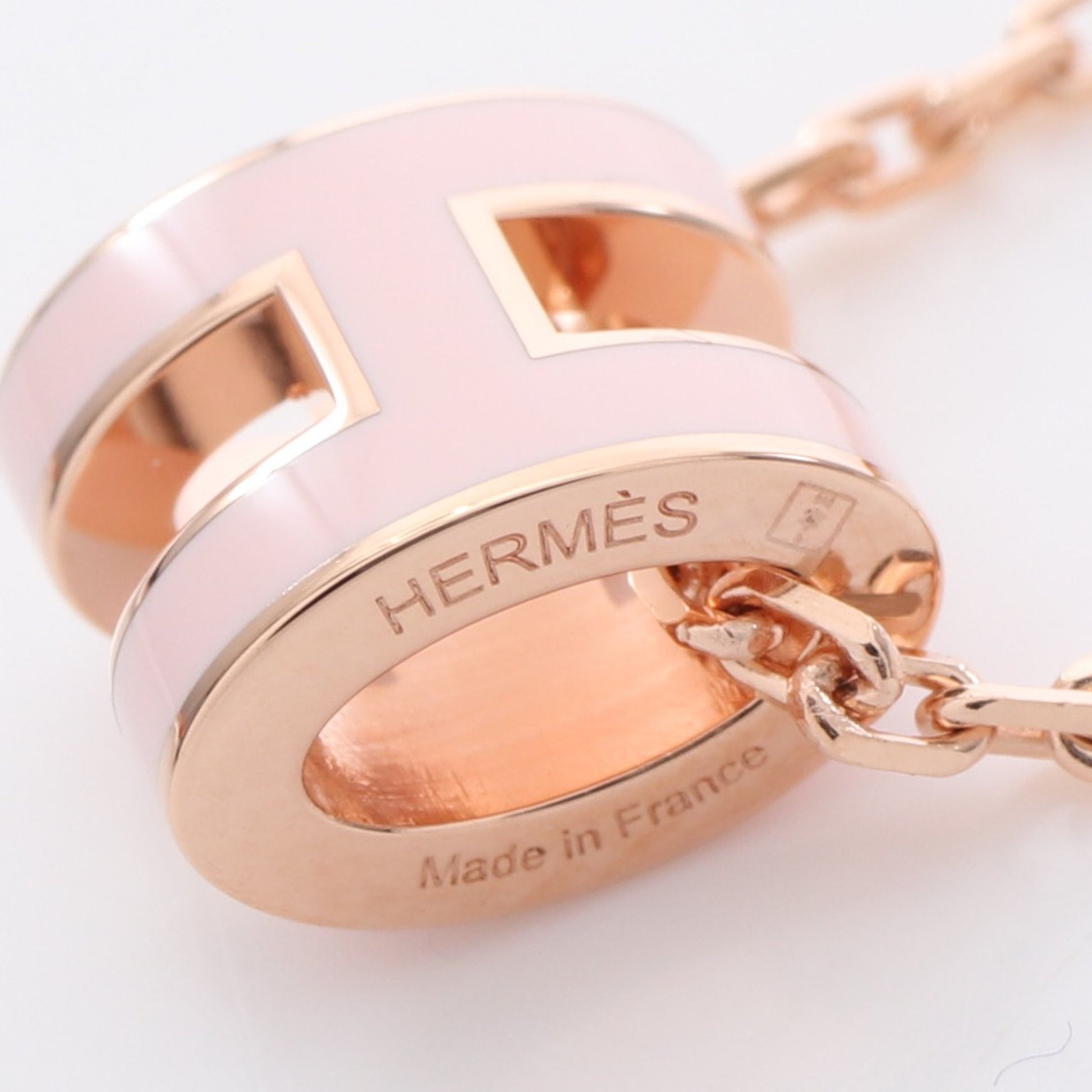 MINI POP H ミニポップアッシュ ネックレス GP ライトピンク ピンクゴールド エルメス アクセサリー HERMES