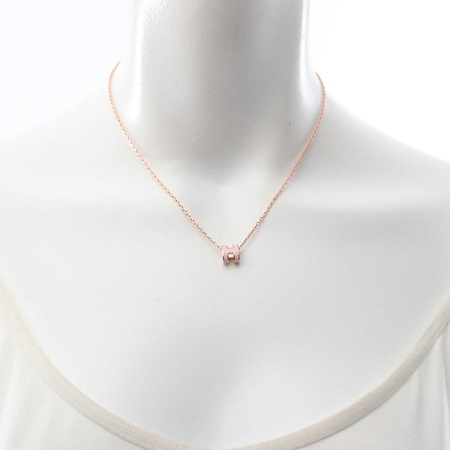 MINI POP H ミニポップアッシュ ネックレス GP ライトピンク ピンクゴールド エルメス アクセサリー HERMES