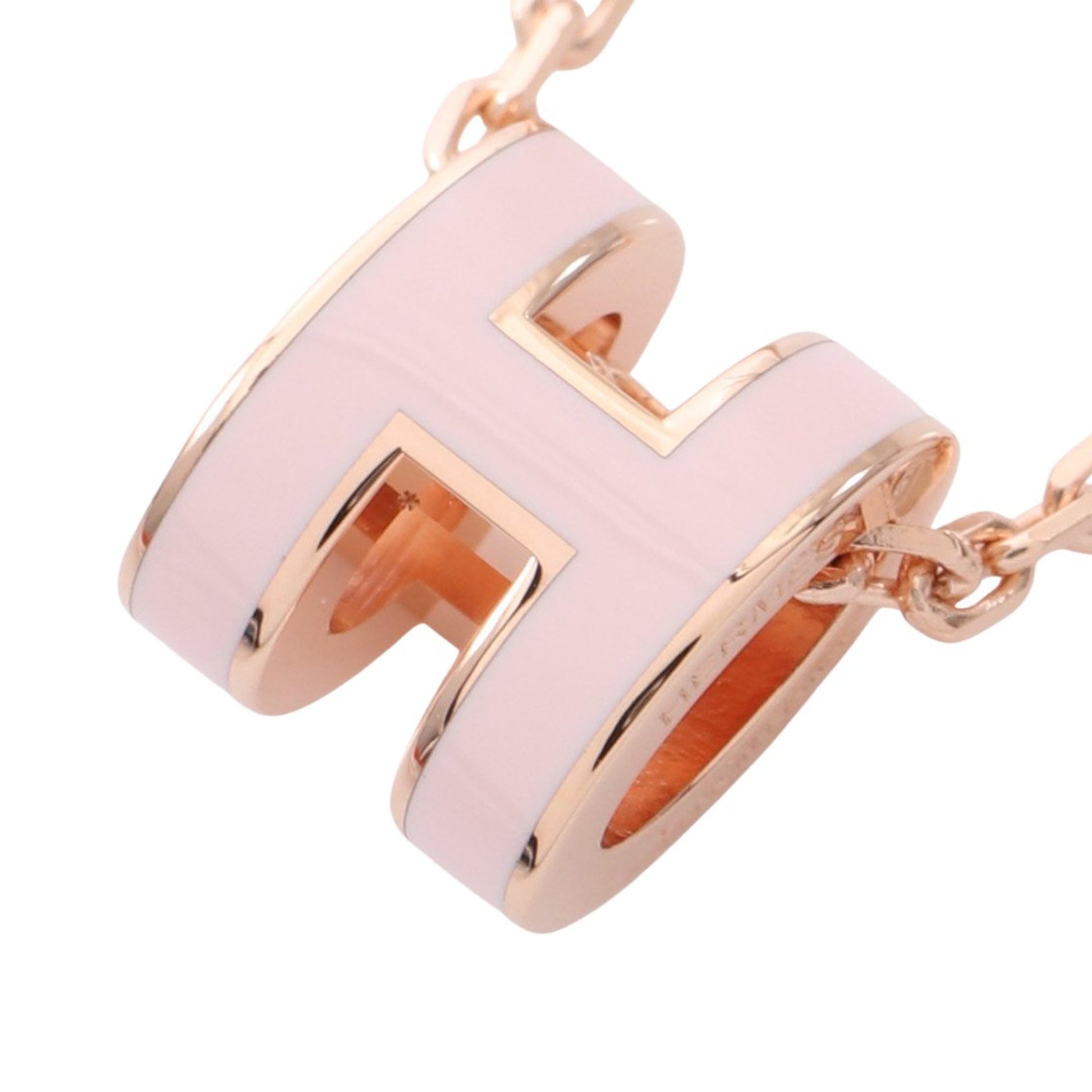 MINI POP H ミニポップアッシュ ネックレス GP ライトピンク ピンクゴールド エルメス アクセサリー HERMES