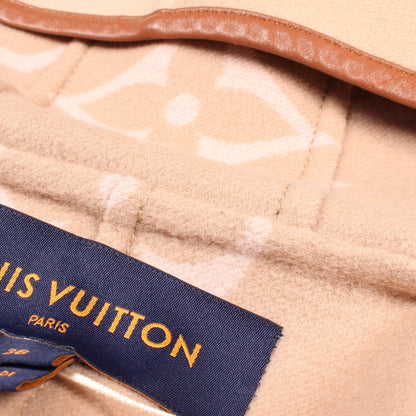 ジャイアントモノグラム フード付き ラップ コート ウール ベージュ ルイヴィトン アウター LOUIS VUITTON