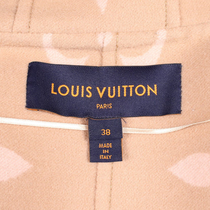 ジャイアントモノグラム フード付き ラップ コート ウール ベージュ ルイヴィトン アウター LOUIS VUITTON