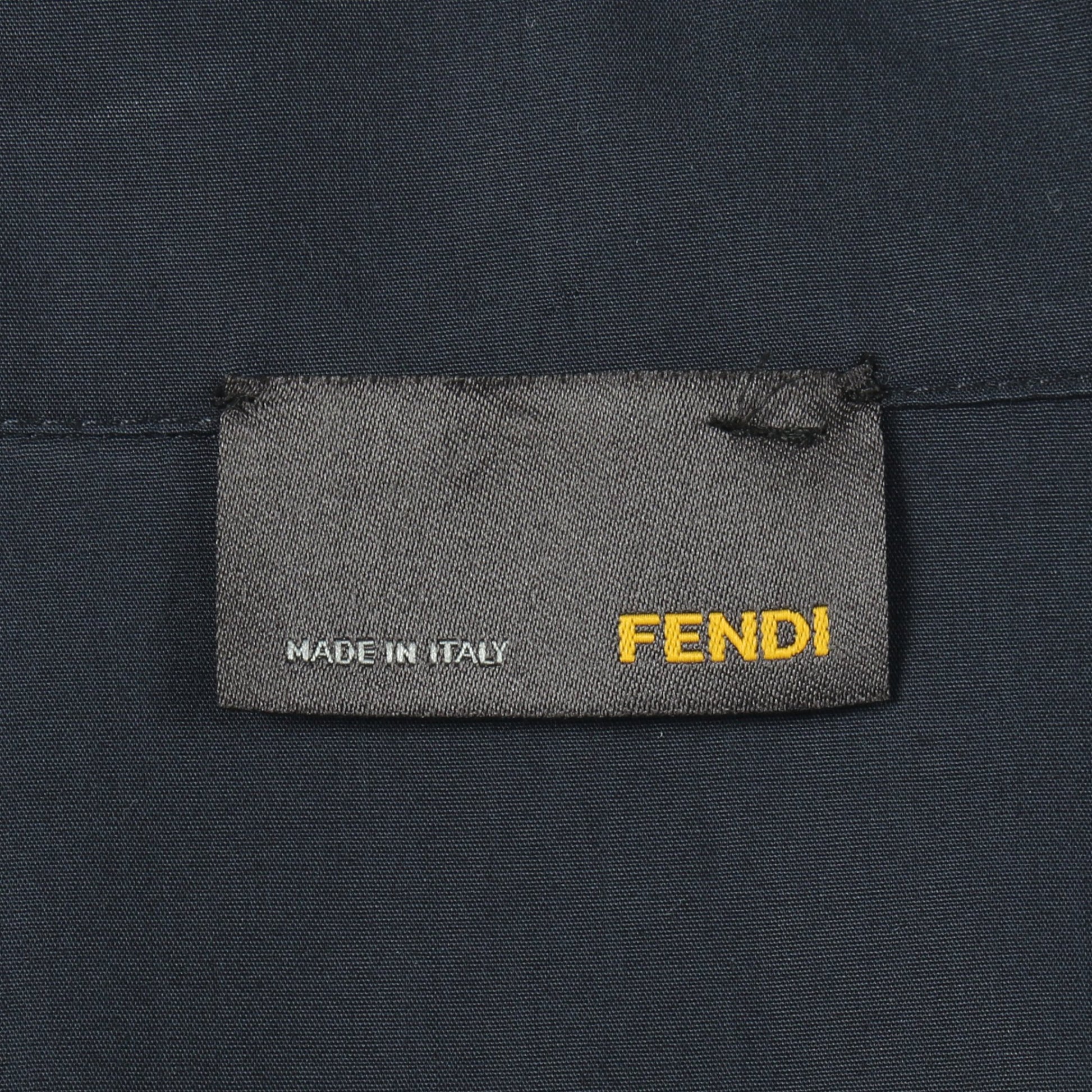 ストライプ 切替 シャツワンピース ウール ネイビー フェンディ ワンピース FENDI