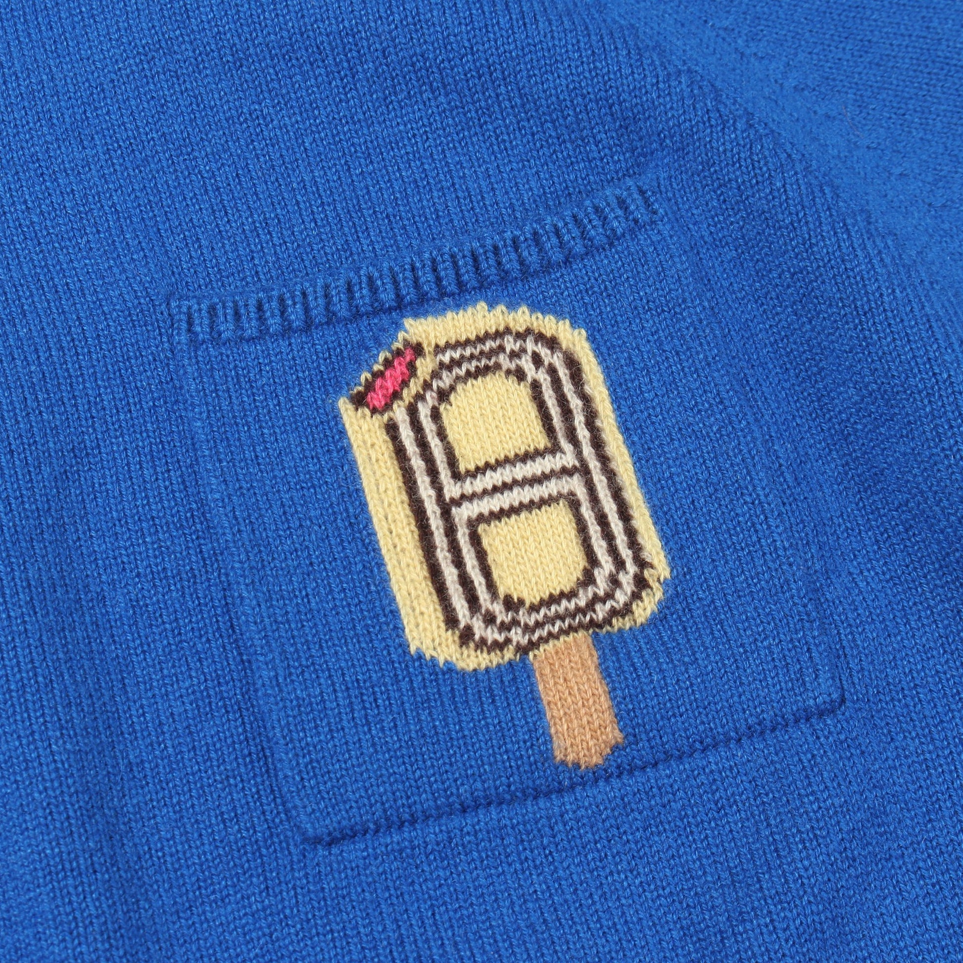 FUNNY ICE CREAM 半袖 ニット カシミヤ ブルー エルメス トップス HERMES