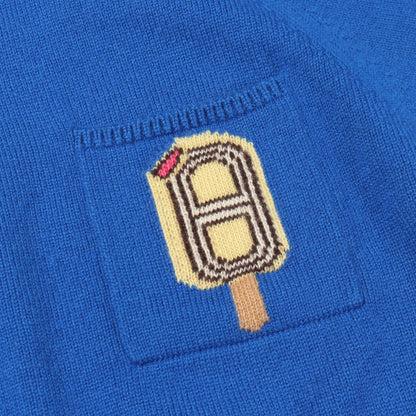 FUNNY ICE CREAM 半袖 ニット カシミヤ ブルー エルメス トップス HERMES
