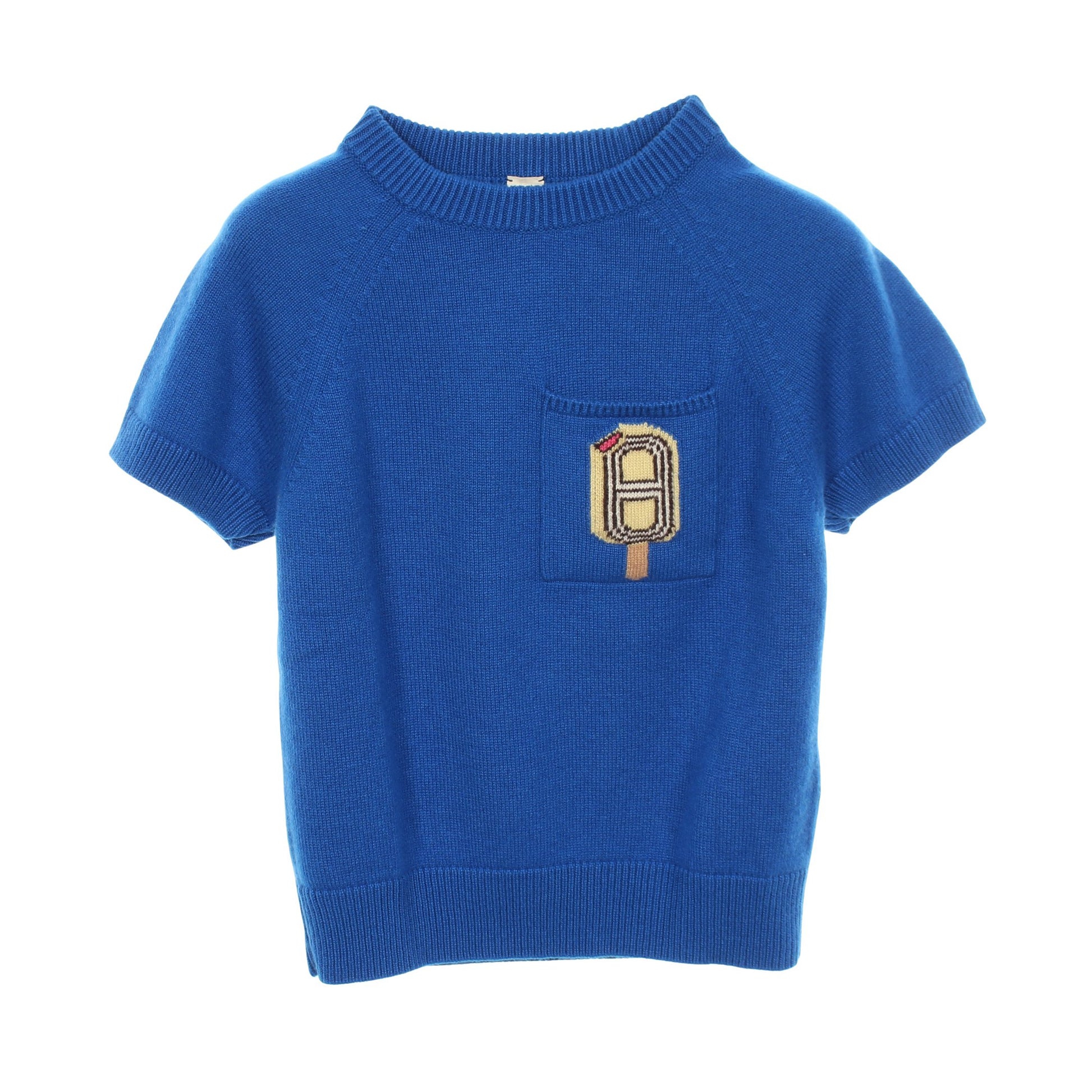 FUNNY ICE CREAM 半袖 ニット カシミヤ ブルー エルメス トップス HERMES