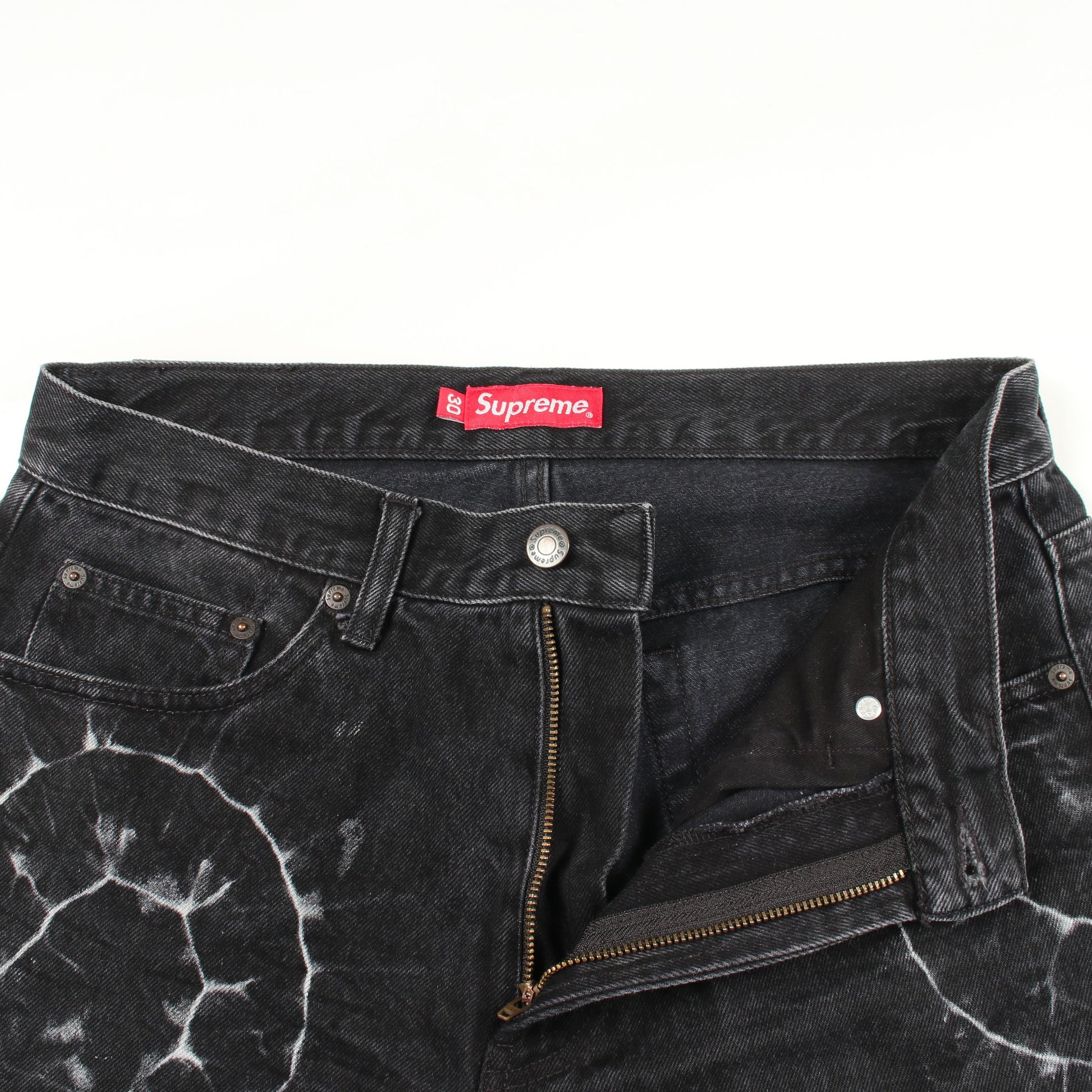 shibori loose fit jean デニムパンツ コットン ブラック シュプリーム ボトムス Supreme