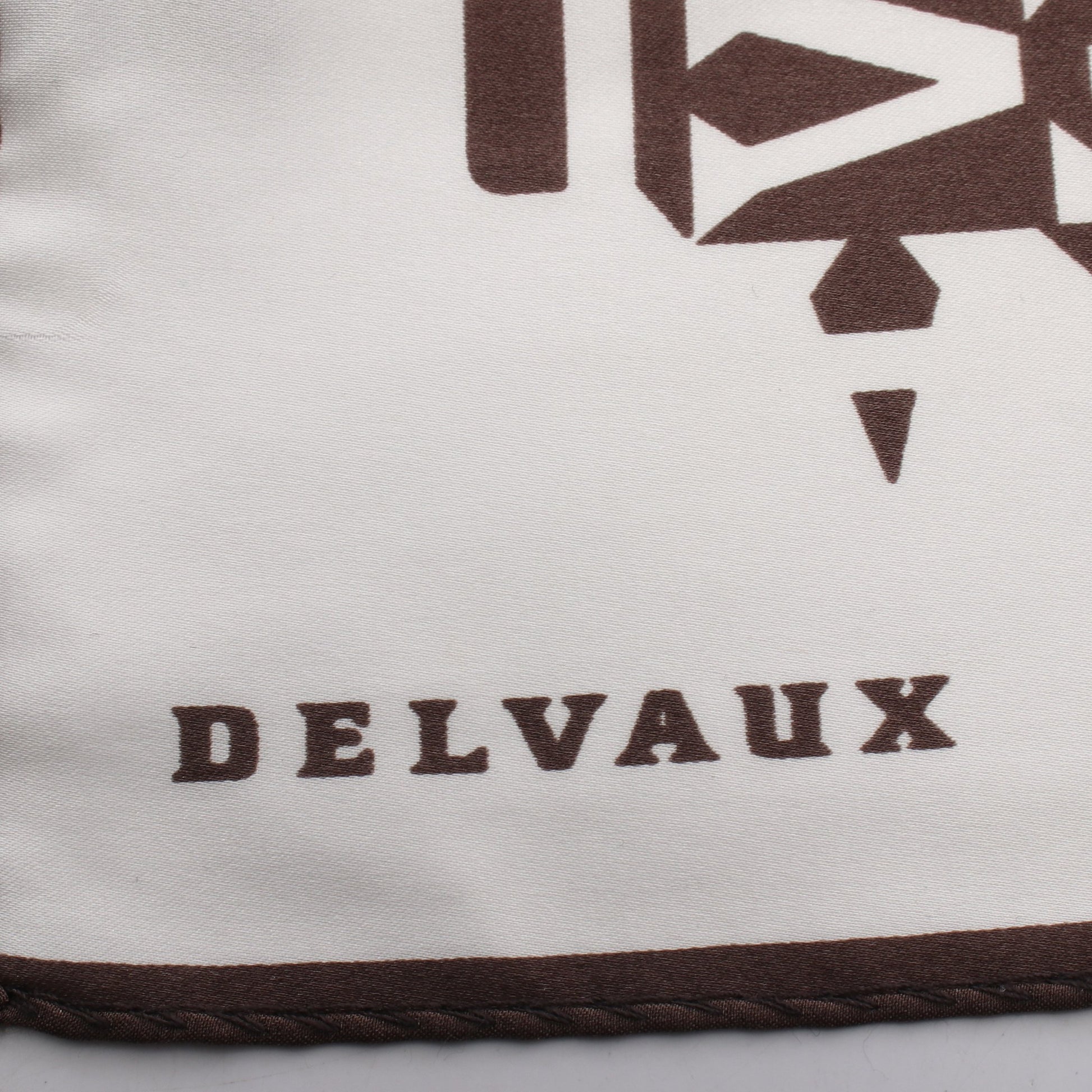 ロゴ総柄 スカーフ シルク オフホワイト ダークブラウン デルヴォー 財布・小物 DELVAUX