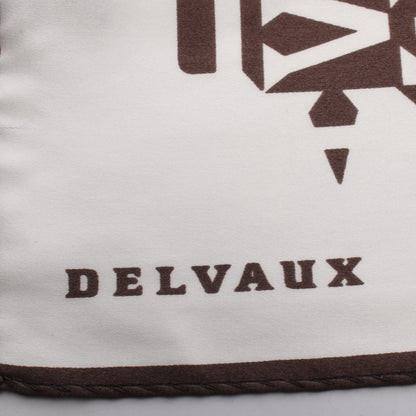 ロゴ総柄 スカーフ シルク オフホワイト ダークブラウン デルヴォー 財布・小物 DELVAUX