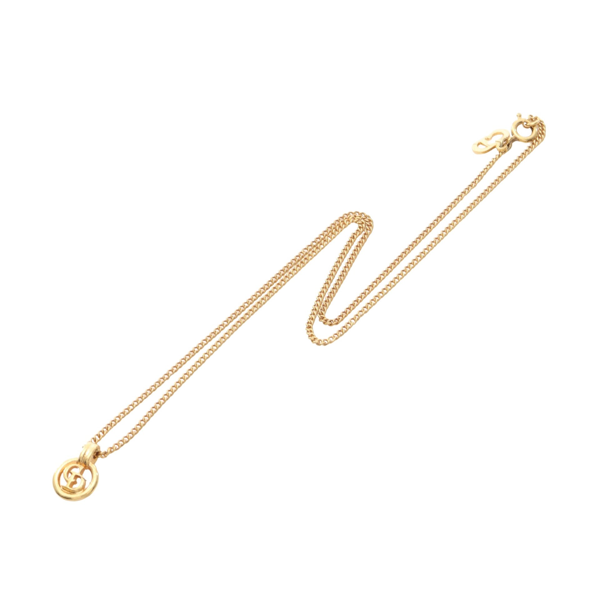 CDロゴ サークル ネックレス GP ゴールド クリスチャンディオール アクセサリー Christian Dior
