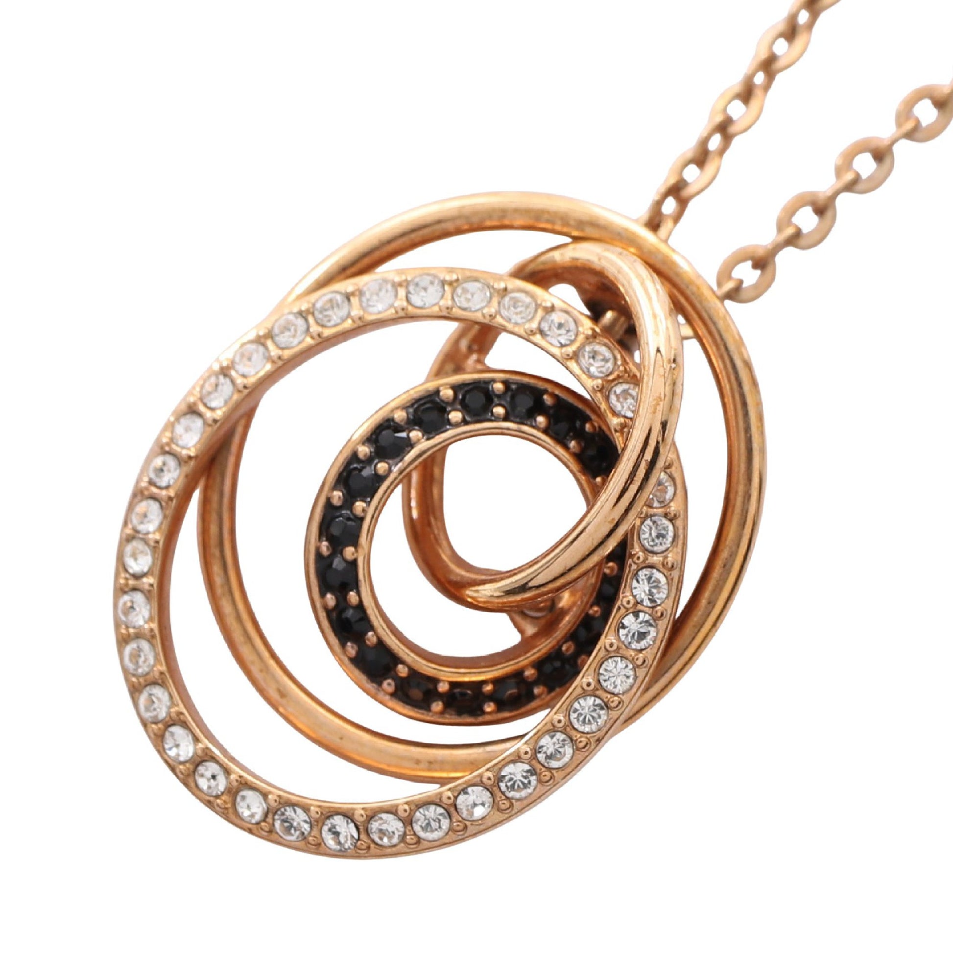 Greeting Ring ペンダント ネックレス GP ラインストーン ゴールド ブラック クリア スワロフスキー アクセサリー SWAROVSKI