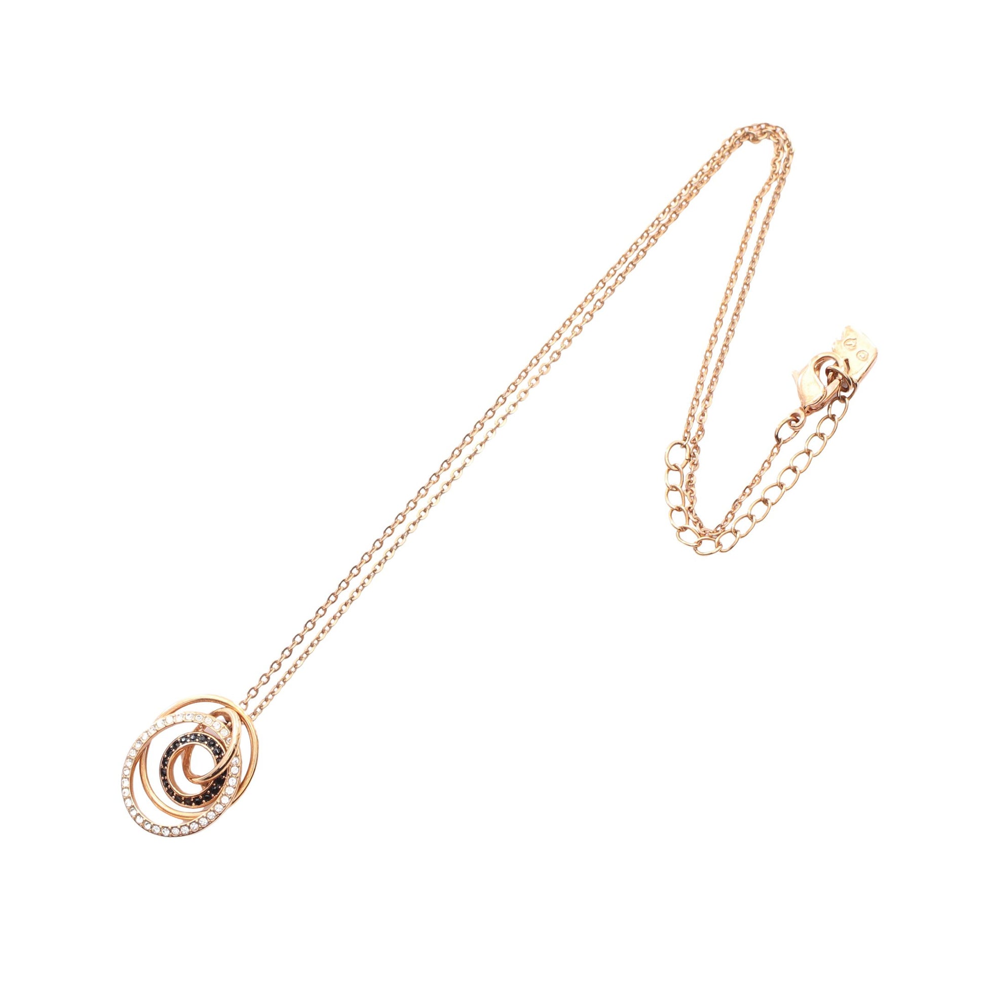 Greeting Ring ペンダント ネックレス GP ラインストーン ゴールド ブラック クリア スワロフスキー アクセサリー SWAROVSKI
