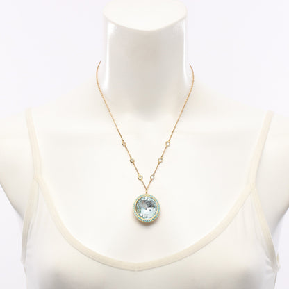 Azore Large ペンダント ネックレス GP クリスタル ゴールド ライトブルー スワロフスキー アクセサリー SWAROVSKI