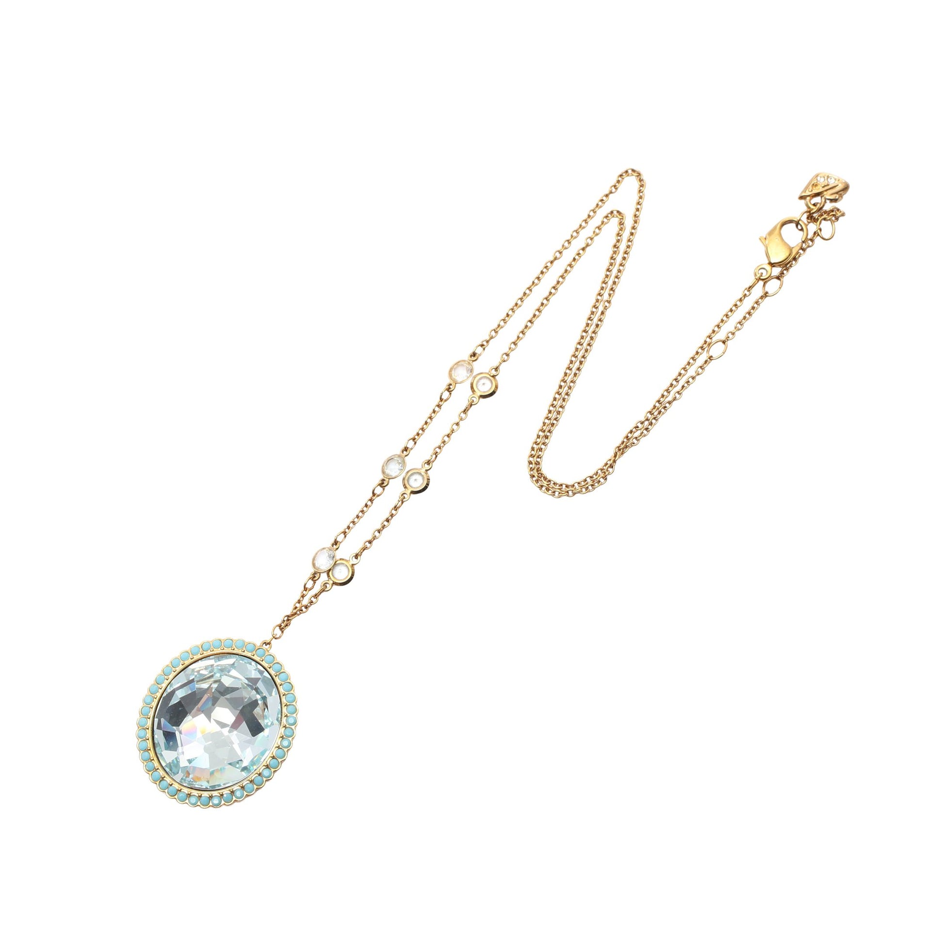 Azore Large ペンダント ネックレス GP クリスタル ゴールド ライトブルー スワロフスキー アクセサリー SWAROVSKI