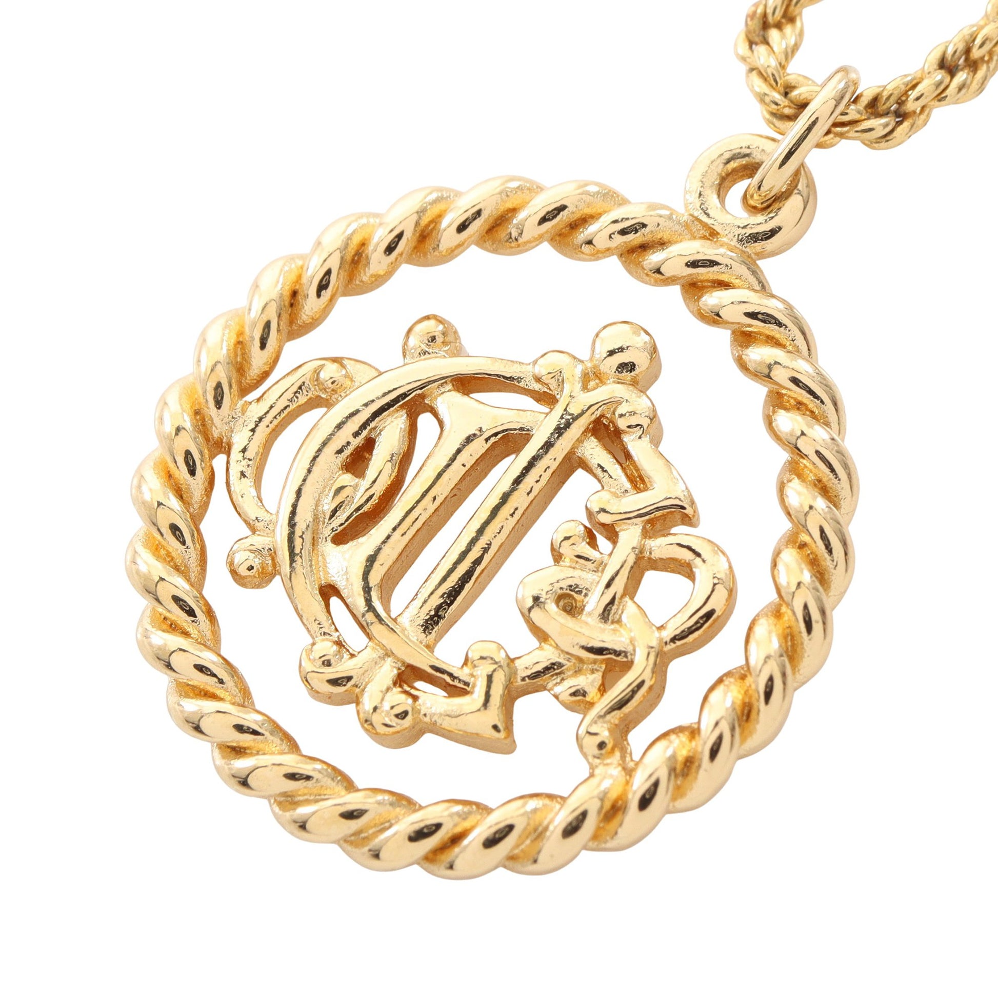 ラージロゴ サークル ネックレス GP ゴールド クリスチャンディオール アクセサリー Christian Dior