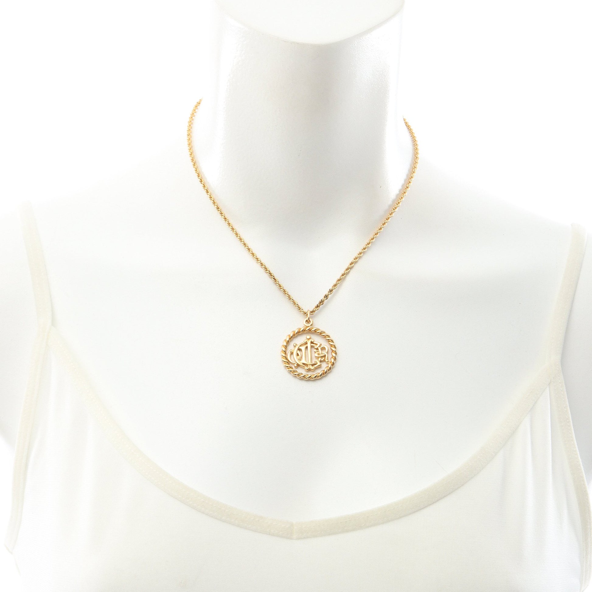 ラージロゴ サークル ネックレス GP ゴールド クリスチャンディオール アクセサリー Christian Dior